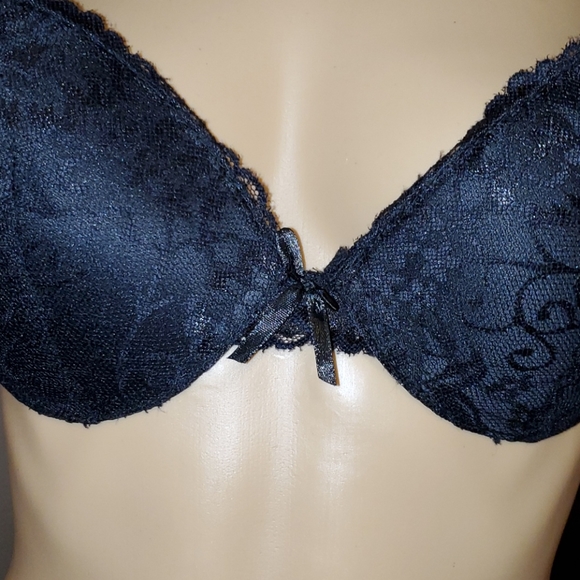 NWT Inteco Intimates black lace push up bra 36 D - Picture 3 of 7